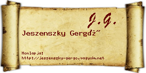 Jeszenszky Gergő névjegykártya
