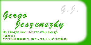 gergo jeszenszky business card